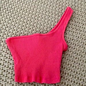 1 shoulder crop top